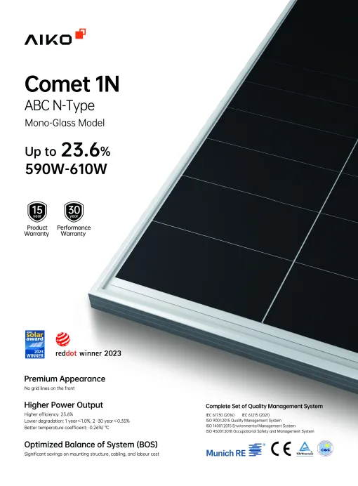 Tấm pin năng lượng mặt trời AIKO Solar 600W